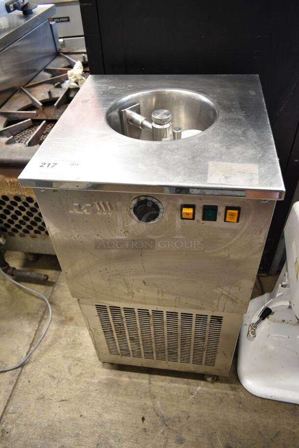 Musso 7 Stainless Steel Commercial Floor Style Ice Cream Maker on Commercial Casters. 115 Volts, 1 Phase.  - Image 1 of 6