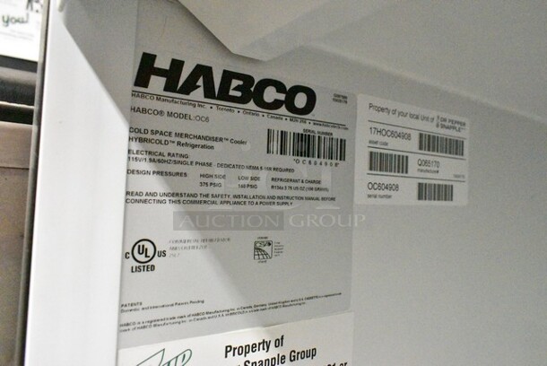 Habco OC6 Metal Commercial Single Door Mini Reach In Cooler Merchandiser. 115 Volts, 1 Phase. Tested and Working! - Image 4 of 4