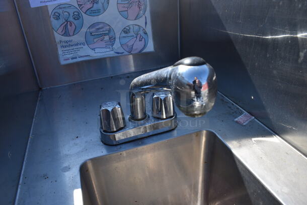 Stainless Steel Commercial Single Bay Sink w/ Faucet, Handles and Side Splash Guards. 18x32x46. Bay 10x14x9 - Image 3 of 4