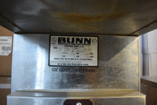 Bunn Model TWF Stainless Steel Commercial Countertop Iced Tea Machine w/ Hot Water Dispenser. 120 Volts, 1 Phase. 10x21.5x35 - Image 5 of 5