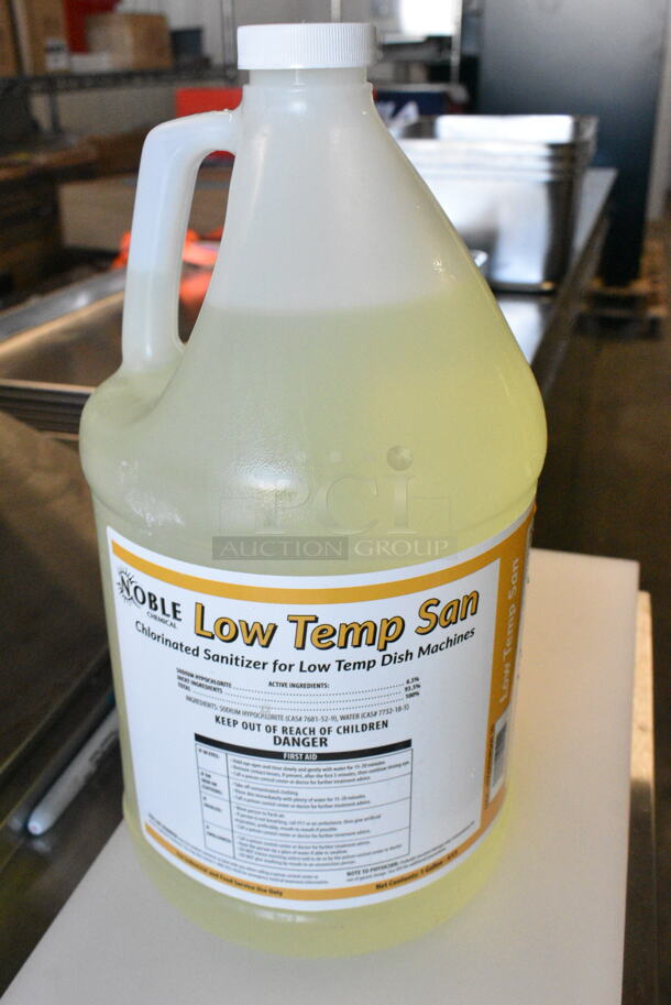 TIER LOT of BRAND NEW SCRATCH AND DENT! Jugs Including 999AUTODET1G Advantage Automatic Warewashing Detergent, Noble 999LOTEMPSAN1G Low Temp Sanitizer, Manitowoc Ice Machine Descaler, ConvoClean forte Cleaner,  Noble 147RESOLUTN Resolution Liquid Machine Detergent - Image 4 of 12