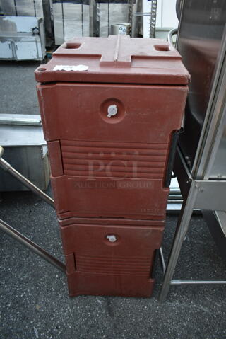 2 Cambro UPC400 Brown Poly Insulated Food Carrying Catering Cases. 2 Times Your Bid!
