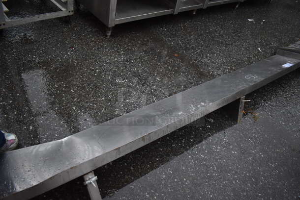 Stainless Steel Shelf w/ Wall Mount Brackets. 120x12.5x9.5 - Image 3 of 3