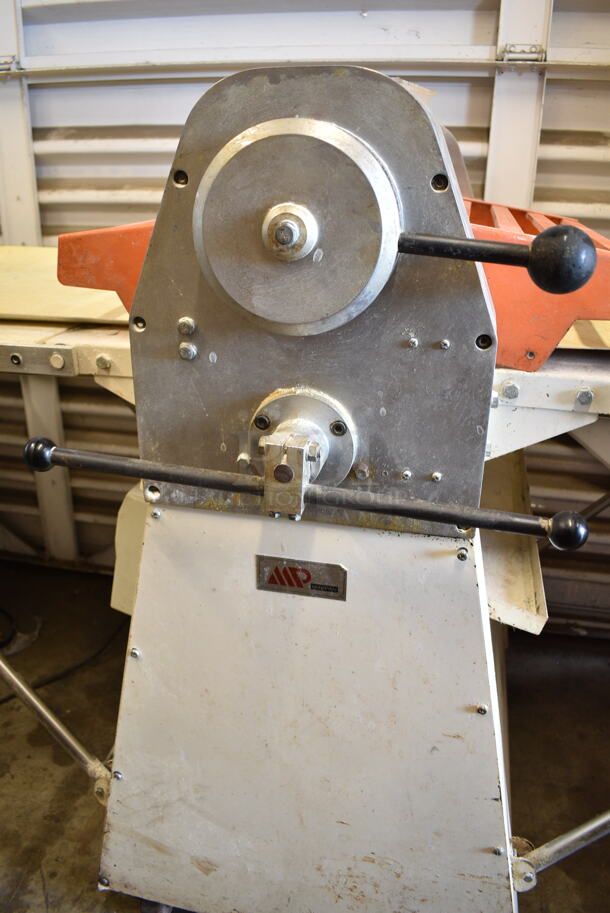 Minipan Iron Works 424 Metal Commercial Floor Style Reversible Dough Sheeter. 220 Volts, 1 Phase.  - Image 6 of 8