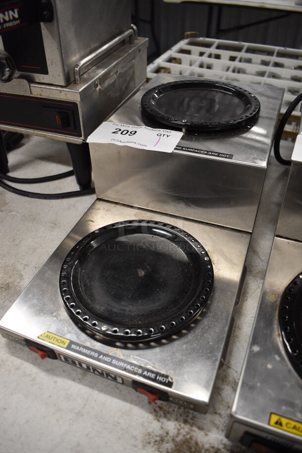 Bunn WL2 Stainless Steel Commercial Countertop 2 Tier 2 Burner Coffee Pot Warmer. 120 Volts, 1 Phase. 8x18x5.5. Tested and Working! - Image 2 of 5