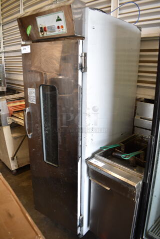 Fum Stainless Steel Commercial Single Door Reach In Heated Holding Cabinet. Cannot Test Due To Plug Style