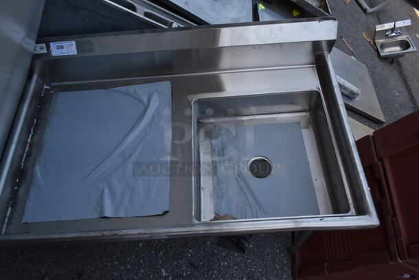 BRAND NEW SCRATCH AND DENT! Regency 600UDT50R Stainless Steel Commercial Single Bay Sink w/ Left Side Drain Board. Missing 2 Legs. - Image 6 of 6