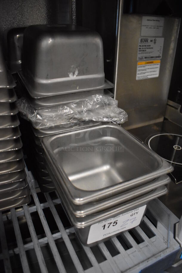 27 Stainless Steel 1/6 Size Drop In Bins. 1/6x4. 27 Times Your Bid! - Image 2 of 4