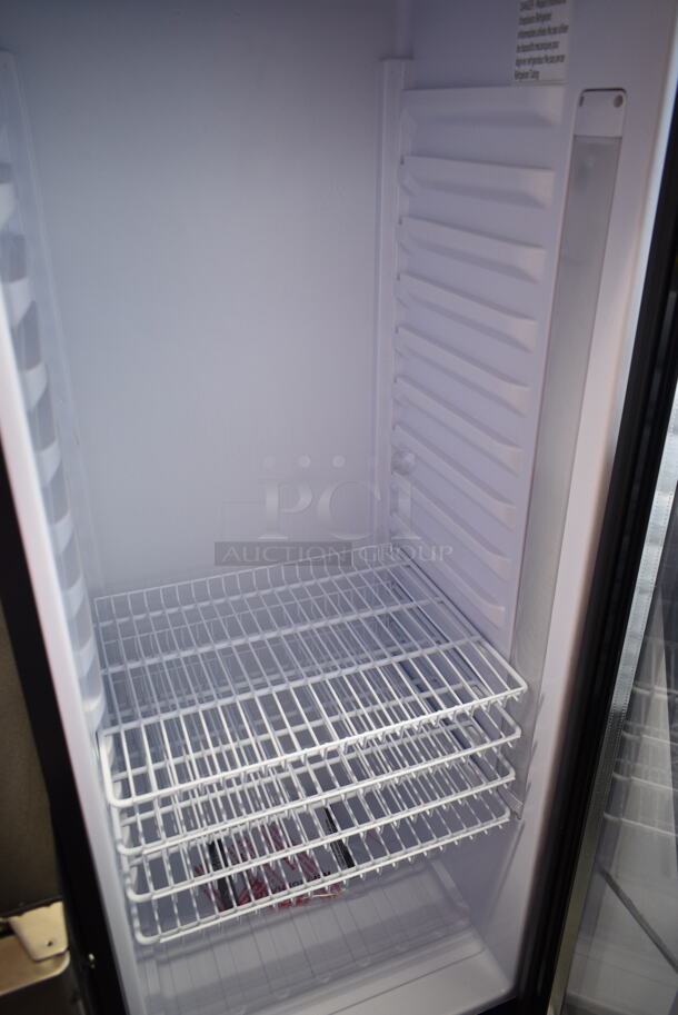 BRAND NEW SCRATCH AND DENT! KoolMore MDR-9CP Stainless Steel Commercial Single Door Reach In Cooler Merchandiser. See Pictures For Damage To Top Panel. 115 Volts, 1 Phase. Tested and Working! - Image 4 of 5