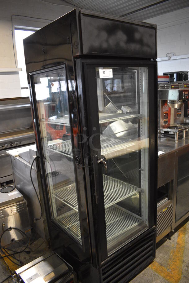 True Model G4SM-23 Metal Commercial Single Door Reach In Cooler Merchandiser w/ Poly Coated Racks. 115 Volts, 1 Phase. 27x31x79. Tested and Working! - Image 2 of 7