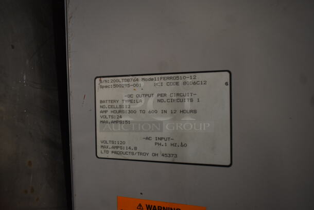 Ametek FERR0510-12 Metal Battery Charger. 120 Volts, 1 Phase.  - Image 6 of 6