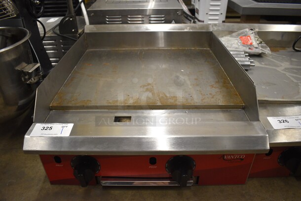 2021 Avantco 177CAG24TG Stainless Steel Commercial Countertop Natural Gas Powered Flat Top Griddle. 24x29x12