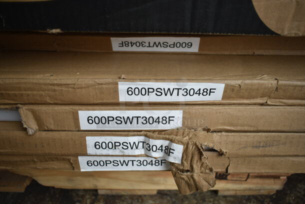 PALLET LOT of 21 BRAND NEW Boxes Including 395TO991 EcoChoice 9" x 9" x 3" Compostable Sugarcane / Bagasse 1 Compartment Take-Out Box - 200/Case, 2 Box 128HDLDBULK ChoiceHD Microwavable Translucent Plastic Deli Container Lid - 480/Case, 5008W Choice 8 oz. Tall White Poly Paper Hot Cup - 1000/Case, Choice 4 oz Portion Cups, Choice 16 oz Clear Shallow Hinged Deli Container, 5002CPTENAT Lavex 2-Ply Natural Kraft Center Pull Paper Towel 510' Roll - 6/Case, 245CB10PLN Choice 10" x 10" x 2" Kraft Customizable Corrugated Plain Pizza Box - 50/Case, 79516ESWHT Emperor's Select 16 oz. White Microwavable Paper Take-Out Container - 450/Case, 5 Box 600PSWT3048F Regency 30" x 48" Poly Table Top for 30" x 48" Poly Top Table without Backsplash. 21 Times Your Bid! - Image 8 of 8