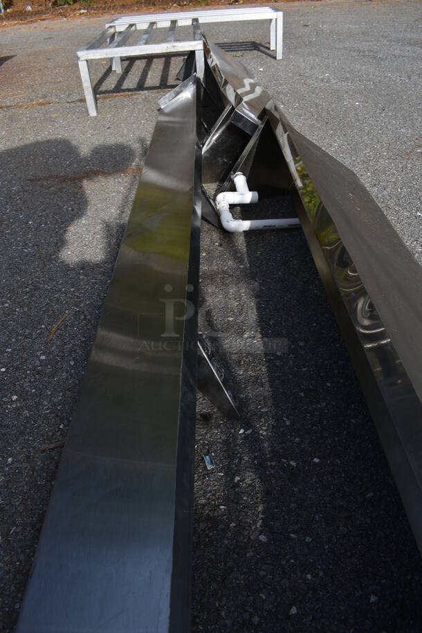 Stainless Steel Shelf w/ Wall Mount Brackets. 120x10x8 - Image 3 of 4