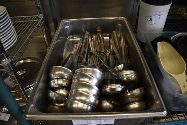 ALL ONE MONEY! Lot of Various Ladles in Stainless Steel Full Size Bin!