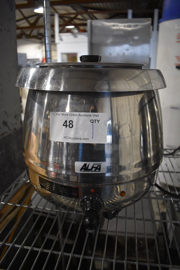 Alfa SW10SS Stainless Steel Commercial Countertop Soup Kettle Food Warmer. 110 Volts, 1 Phase. 12.5x13x14. Tested and Working!