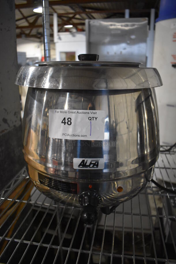 Alfa SW10SS Stainless Steel Commercial Countertop Soup Kettle Food Warmer. 110 Volts, 1 Phase. 12.5x13x14. Tested and Working! - Image 1 of 4