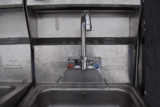 Advance Tabco Stainless Steel Commercial Single Bay Wall Mount Sink w/ Faucet and Handles. 17x16x38 - Image 5 of 6