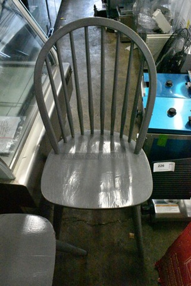 5 Gray Wood Pattern Dining Height Chair. 5 Times Your Bid!  - Image 4 of 7