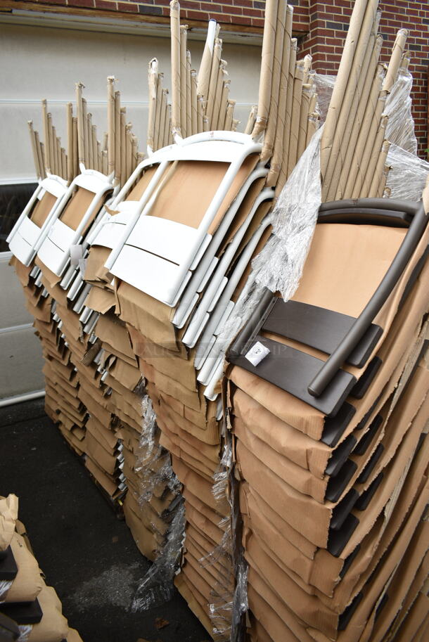 50 BRAND NEW! BFM Seating PH812CWH White Beachcomber Outdoor Dining Height Chair. 50 Times Your Bid! - Image 4 of 5
