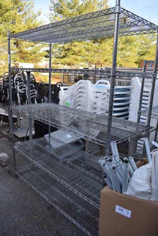Chrome Finish 5 Tier Wire Shelving Unit. BUYER MUST DISMANTLE. PCI CANNOT DISMANTLE FOR SHIPPING. PLEASE CONSIDER FREIGHT CHARGES. 60x24x75