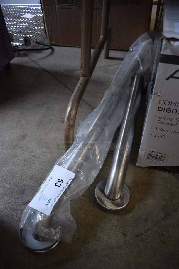 2 BRAND NEW! Stainless Steel Wall Mount Grab Bars. 21", 38". 2 Times Your Bid! - Image 2 of 2