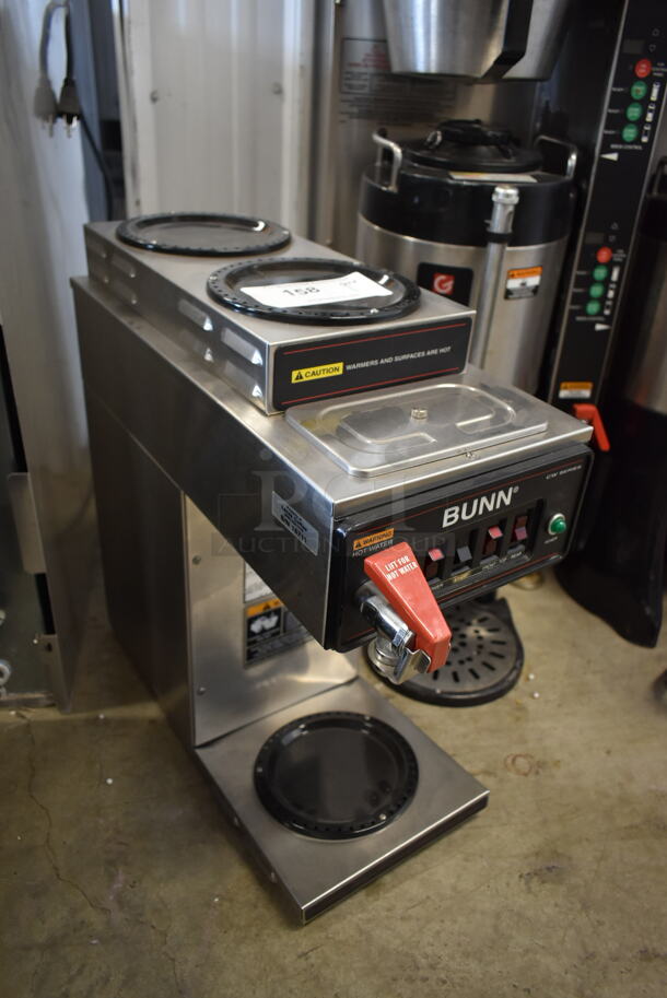 Bunn CWTF-MV Stainless Steel Commercial Countertop 3 Burner Coffee Machine w/ Hot Water Dispenser. 120 Volts, 1 Phase.  - Image 3 of 6