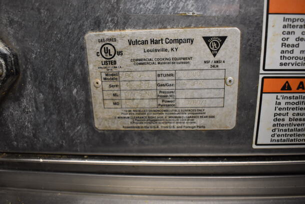 Vulcan Hart ABC G-NAT Stainless Steel Commercial Propane Gas Powered Full Size Combi Convection Oven on Metal Frame w/ Commercial Casters. 80,000 BTU. 42x43x66.5 - Image 8 of 8