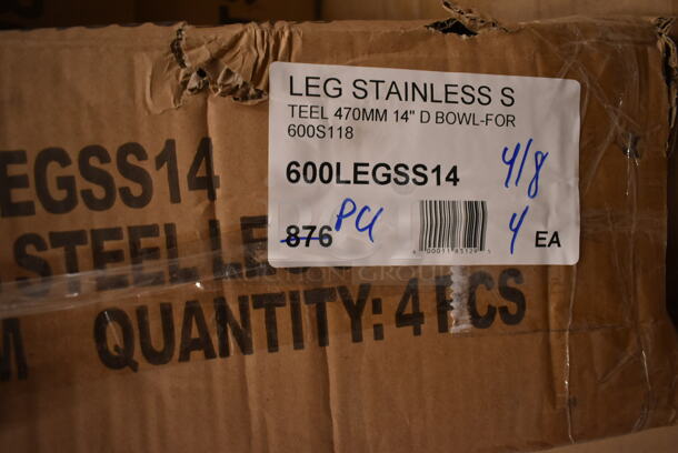ALL ONE MONEY! Lot of 3 BRAND NEW Items Including 600DB35 Regency 3 1/2" Basket Drain with Strainer - 1 1/2" IPS, 600LEGSS14 Regency 18 1/2" Stainless Steel Leg for Sinks and 600LEGALV451 Galvanized Steel Leg for Equipment Stands and Mixer Tables - 5" Casters Required - Image 4 of 6