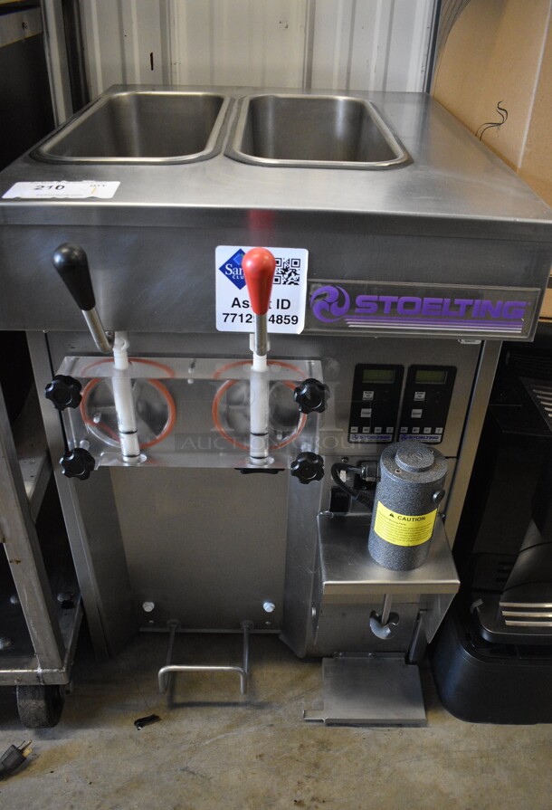 Stoelting Model SF144-38I Stainless Steel Commercial Countertop Air Cooled 2 Flavor w/ Twist Soft Serve Ice Cream Machine. 208-240 Volts, 1 Phase. 22x33.5x32.5