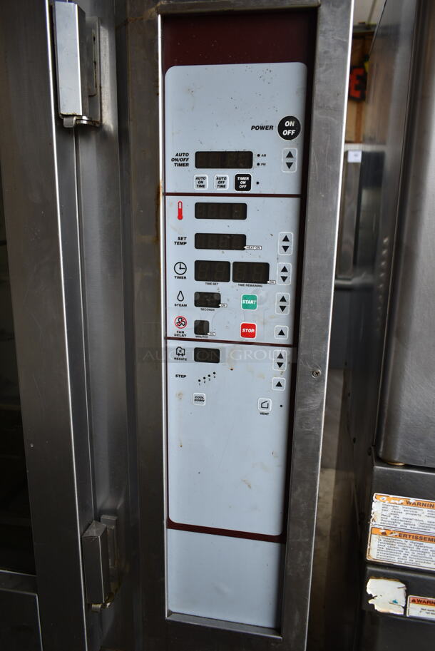 Baxter Stainless Steel Commercial Electric Powered Floor Style Mini Rotating Rack Oven on Double Pan Rack w/ Commercial Casters. 250 Volts, 3 Phase.  - Image 2 of 10