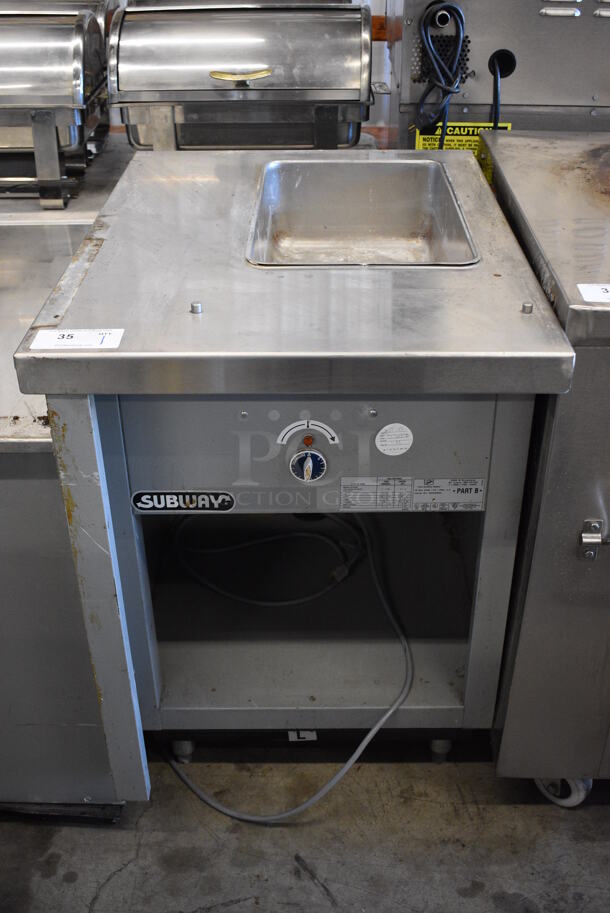 Duke Model SUB-FC-206-LT Subway Stainless Steel Commercial Soup Warming Make Line Piece. 25x34.5x36. Tested and Working!
