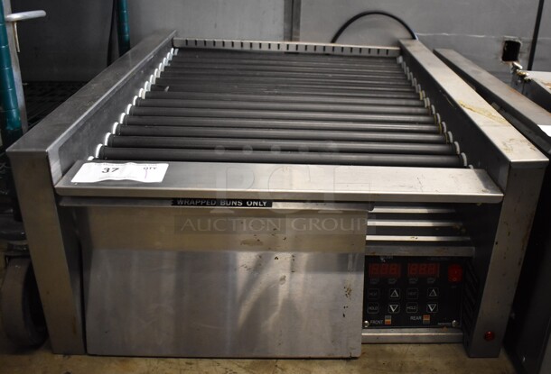 2018 Star 45STBDE Stainless Steel Commercial Countertop Hot Dog Roller w/ Bun Drawer. 120 Volts, 1 Phase. 24x29x12.5. Tested and Working!