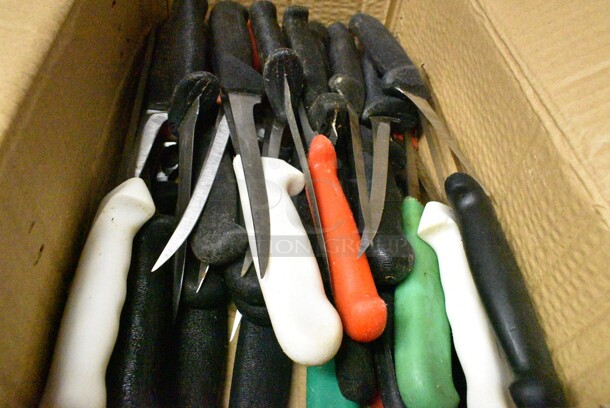 45 SHARPENED Stainless Steel Knives Including Boning Knives. 45 Times Your Bid!  - Image 3 of 5