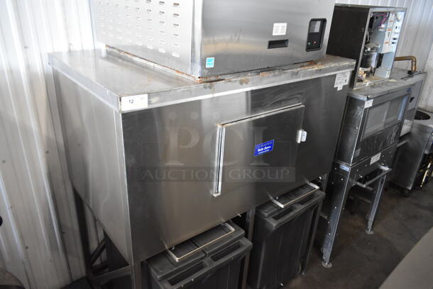 Howe Stainless Steel Commercial Ice Head on CP1500 Stainless Steel Ice Bin w/ 2 Black Poly Portable Ice Bins. 120 Volts, 1 Phase - Image 5 of 12