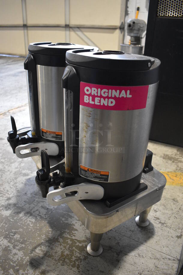Stainless Steel Commercial Countertop Stand w/ 2 2020 Bunn Model SH SERVER Stainless Steel Coffee Satellite Servers. 20x17x23 - Image 6 of 6