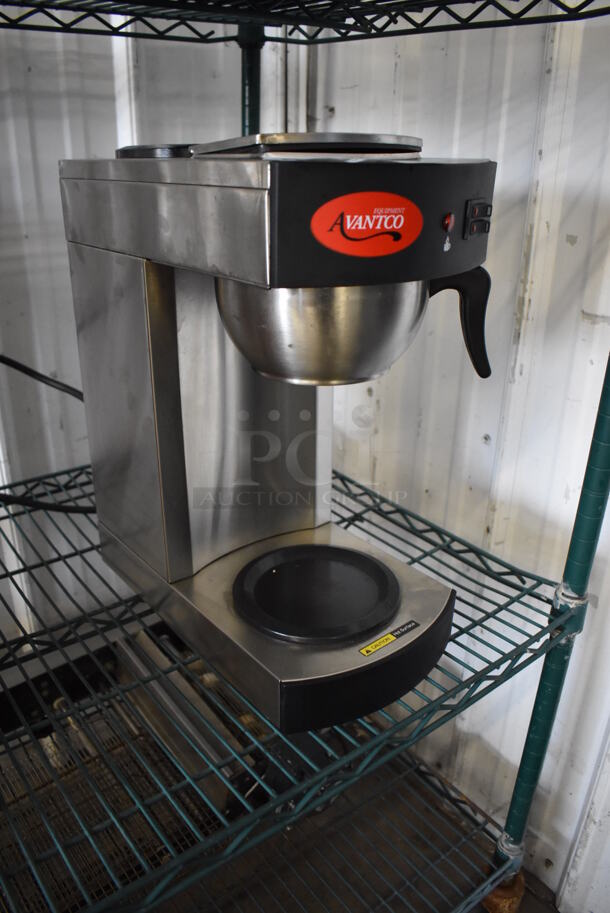 Avantco C10 Stainless Steel Commercial Countertop 2 Burner Coffee Machine w/ Metal Brew Basket. 120 Volts, 1 Phase. 8x14x17 - Image 3 of 6