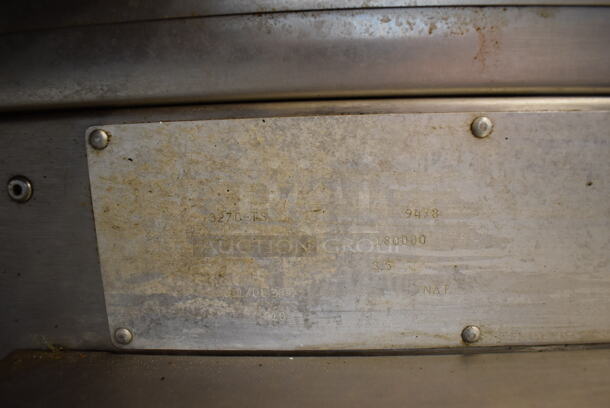 2 XLT 3270 Stainless Steel Commercial Natural Gas Powered Conveyor Pizza Oven on Commercial Casters. Comes w/ Hood / Vent. 180,000 BTU. 113x53x63, 99x37x22. 2 Times Your Bid! Picture of the Unit Before Removal Is Included In the Listing. - Image 9 of 12