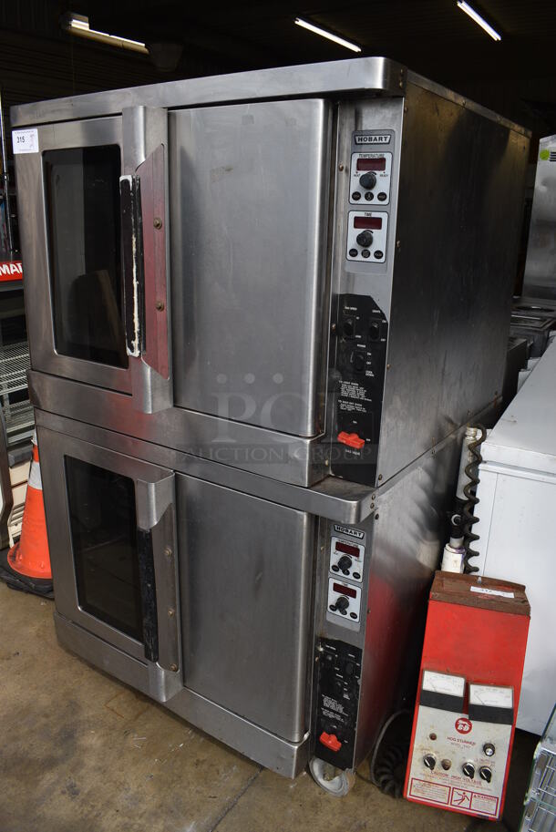2 Hobart Stainless Steel Commercial Natural Gas Powered Full Size Convection Ovens w/ View Through Doors, Metal Oven Racks on Commercial Casters. 38x37x66. 2 Times Your Bid! - Image 7 of 7