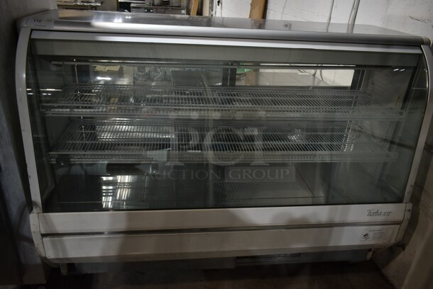 Turbo Air Metal Commercial Floor Style Deli Display Case Merchandiser on Commercial Casters. Tested and Working!