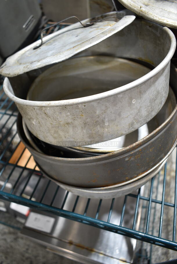 ALL ONE MONEY! Lot of Various Items Including Poly Spatulas, Metal Skillets, Round Baking Pans and Lid.  - Image 6 of 6