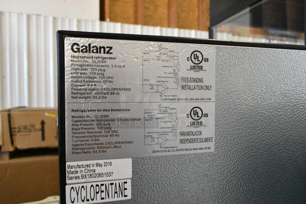 Galanz GL35BK Metal Mini Cooler. 115 Volts, 1 Phase. Tested and Working! - Image 6 of 6