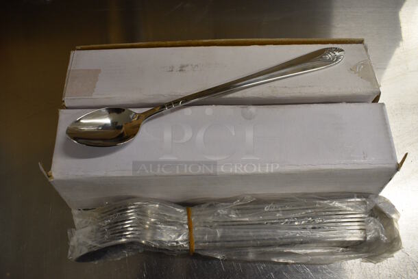 48 BRAND NEW IN BOX! Winco 0031-02 Stainless Steel Peacock Iced Tea Spoons. 8
