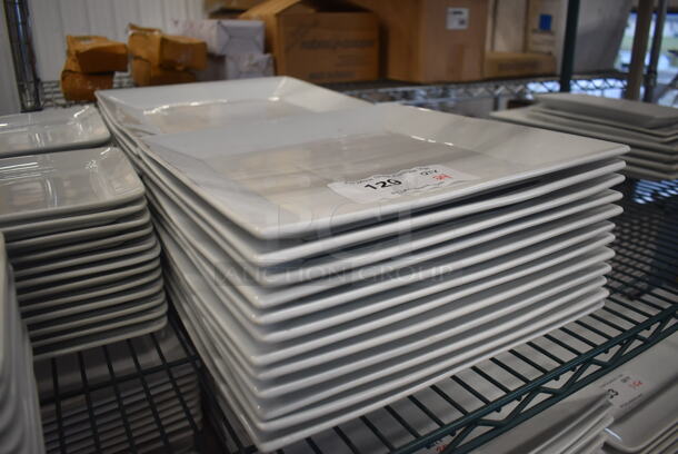 24 White Ceramic Square Plates. 12x12x1.5. 24 Times Your Bid! - Image 2 of 4
