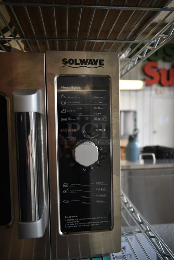 BRAND NEW SCRATCH AND DENT! Solwave 180MW112D 1000W Stackable Commercial Microwave with Large 1.2 cu. ft. Interior and Dial Controls. 120 Volts, 1 Phase.  - Image 4 of 6