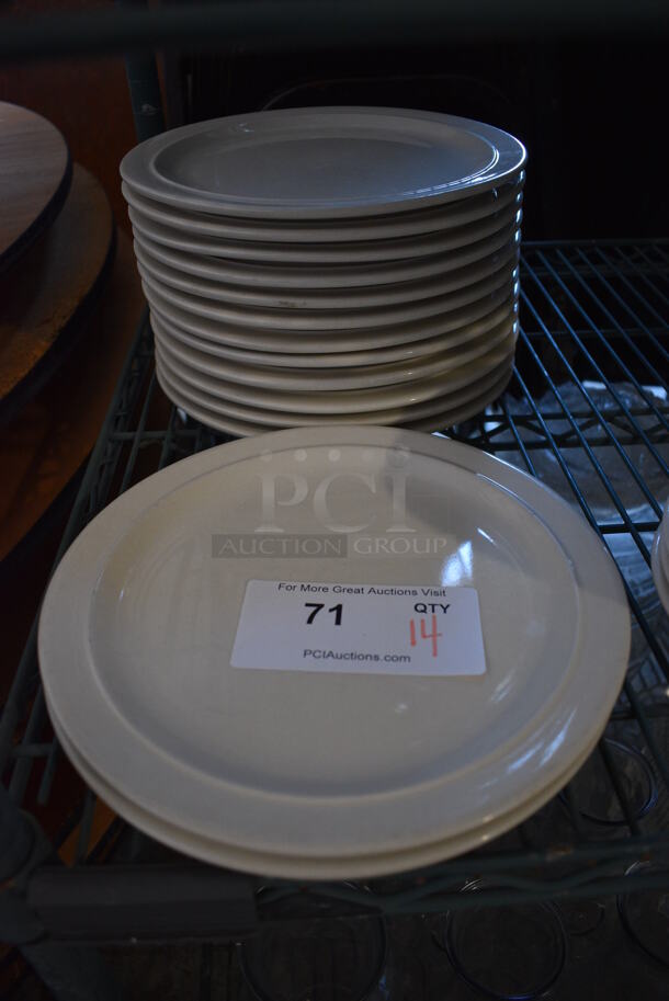 14 White Ceramic Plates. 10x10x1. 14 Times Your Bid!