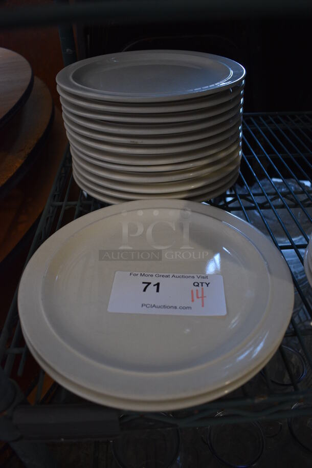 14 White Ceramic Plates. 10x10x1. 14 Times Your Bid! - Image 1 of 3