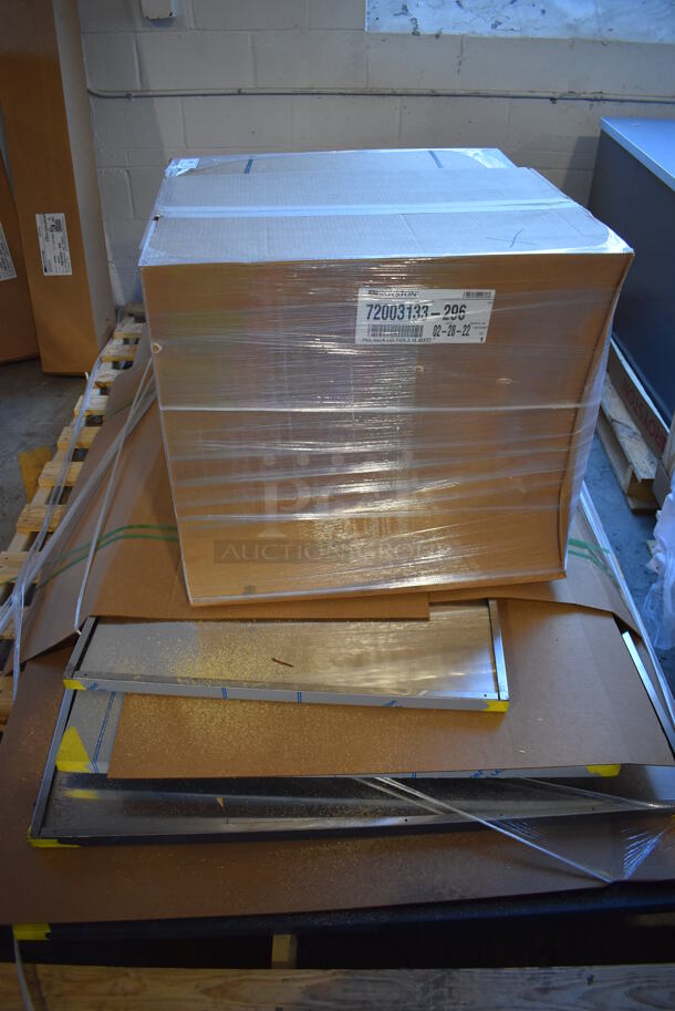 PALLET LOT OF Various BRAND NEW Items Including Stainless Steel Panels, Royston 72003133-296 3 Tier Rack and Royston 72003485-007 Chip Racks  - Image 2 of 7