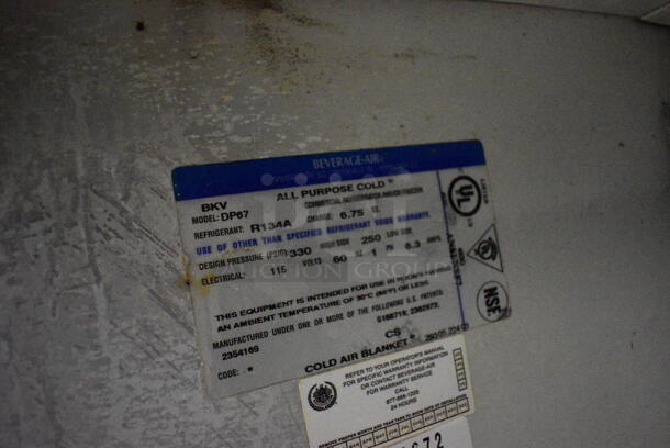 Beverage Air Model DP67 Stainless Steel Commercial Pizza Prep Table on Commercial Casters. 115 Volts, 1 Phase. 67x33x44. Tested and Working! - Image 7 of 8