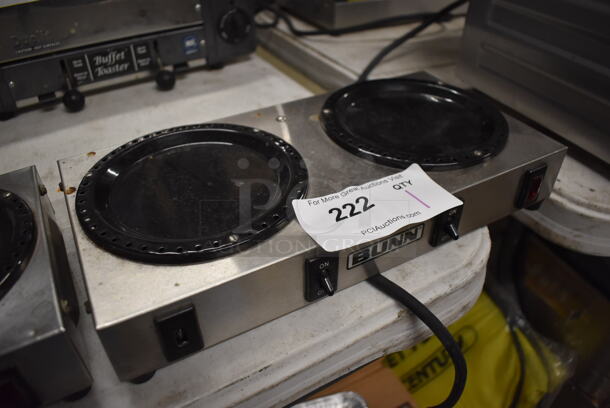 Bunn WX2 Stainless Steel Commercial Countertop 2 Burner Coffee Pot Warmer. 120 Volts, 1 Phase. 14x7x2.5. Tested and Working! - Image 3 of 5